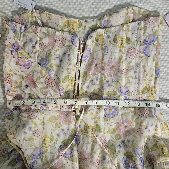 V.  Chapman Rosamund Organza Strapless Sweetheart Corset Drop-Waist Maxi 12 NWT - Picture 10 of 15